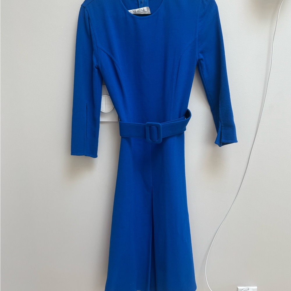 Oscar de la Renta Royal Blue Long Sleeve Dress